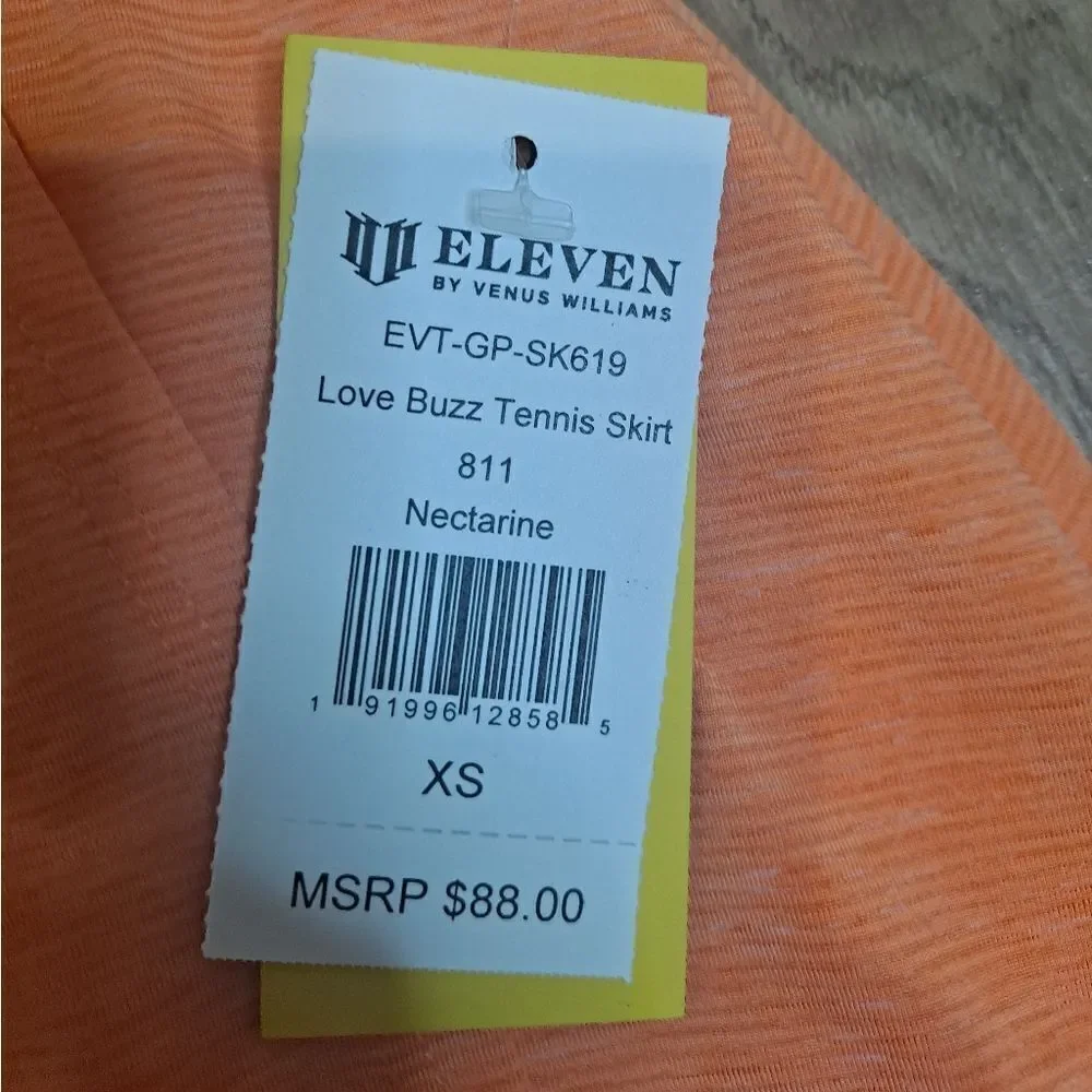 ELEVEN by Venus Williams Love Buzz Tennis Skirt Skort  Nectarine